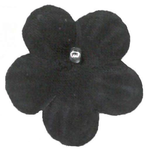 SATIN FLOWERS - BLACK